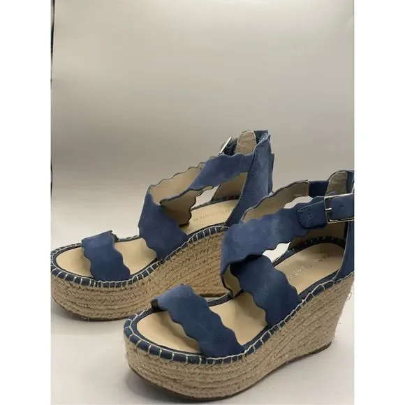 Marc Fisher Calita Platform Wedge blue size 6 M - Picture 4 of 7
